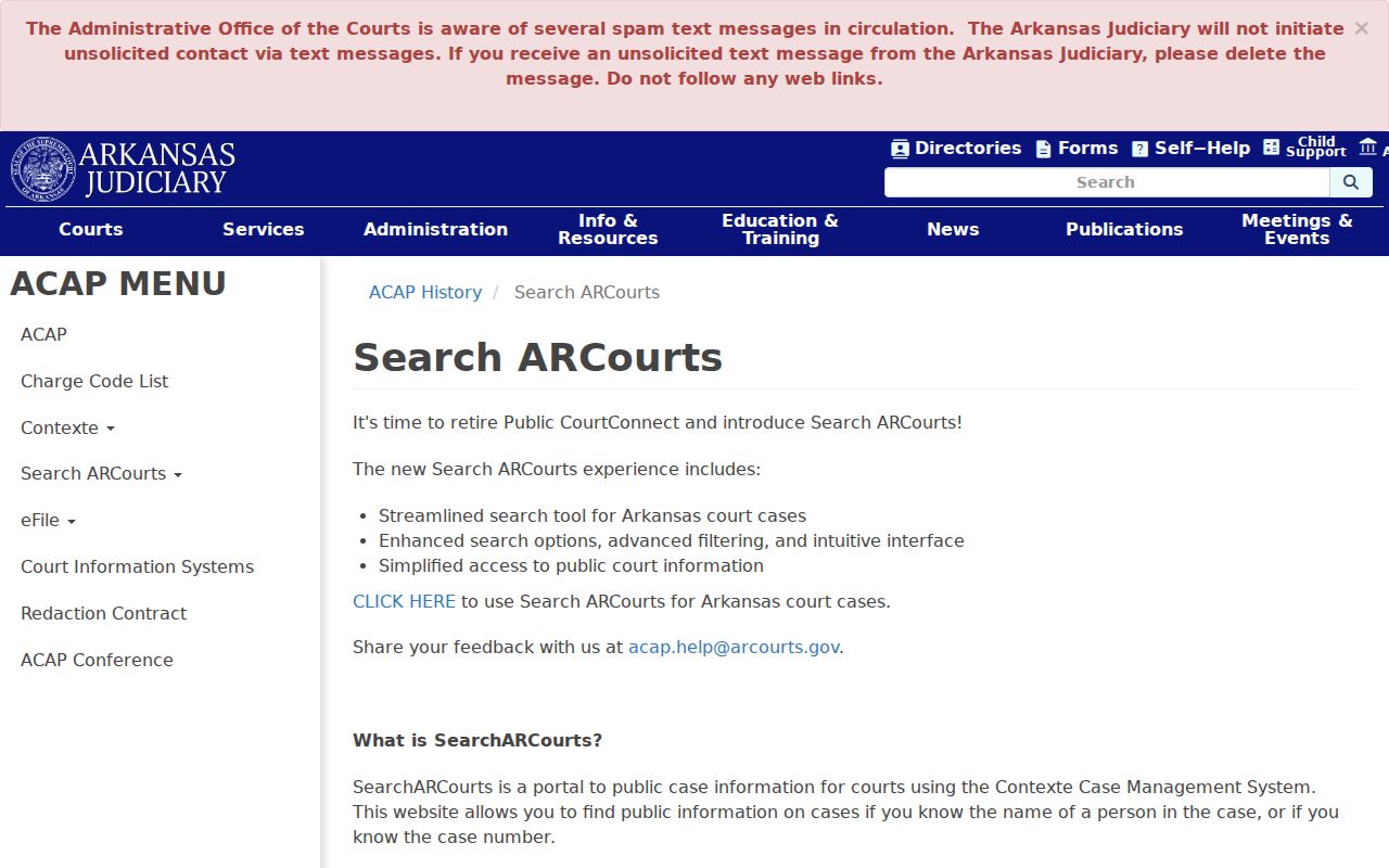 Arkansas Judiciary explanation of Scott County court docket coverage