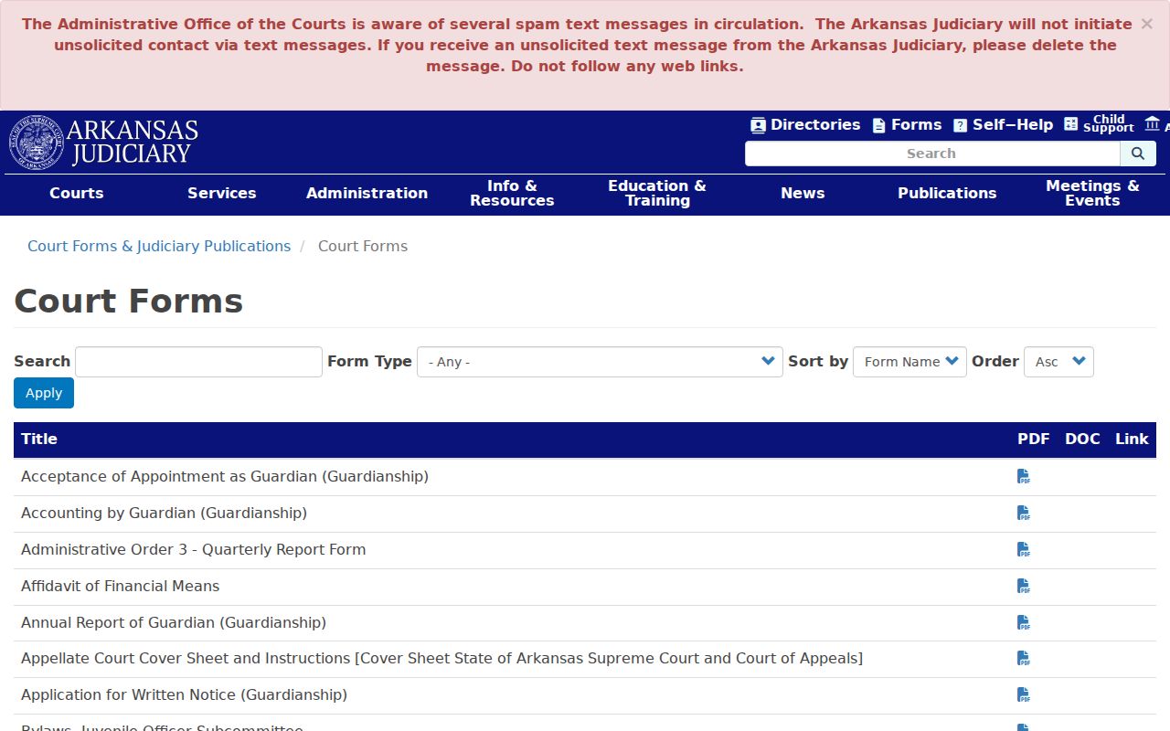 Scott County civil court docket statewide court forms directory