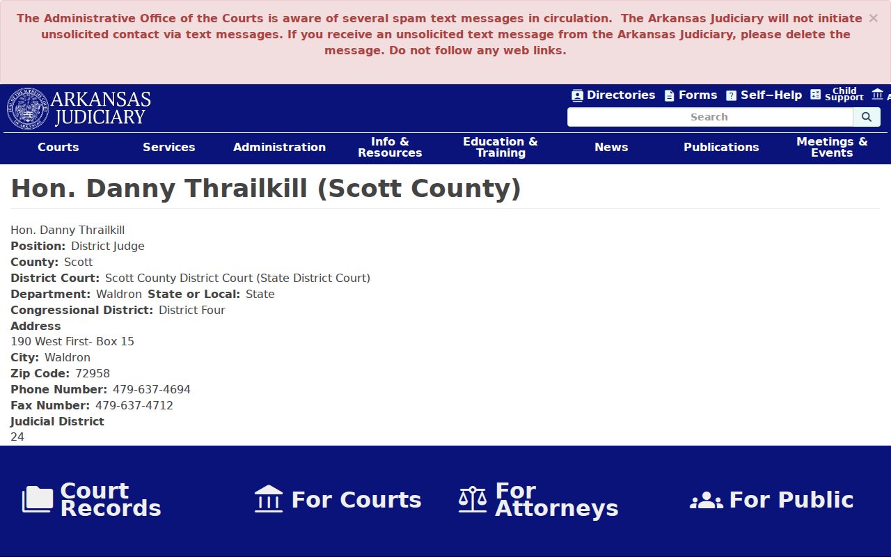 Scott County court schedule District Judge profile