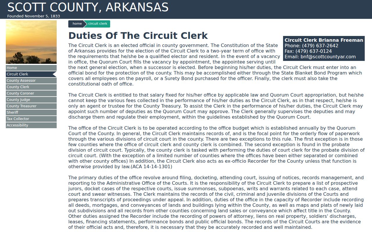 Scott County Circuit Clerk official court records page