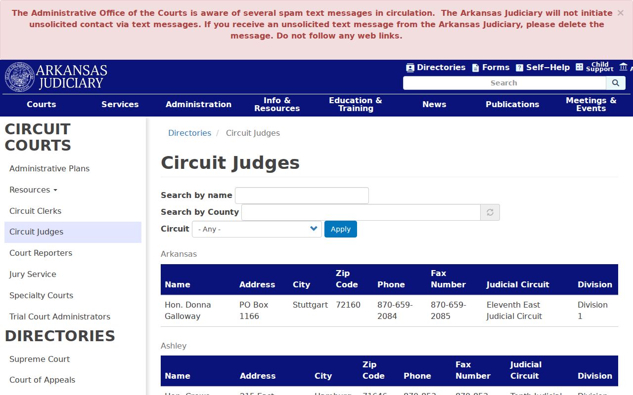 Scott County criminal court docket circuit judge directory